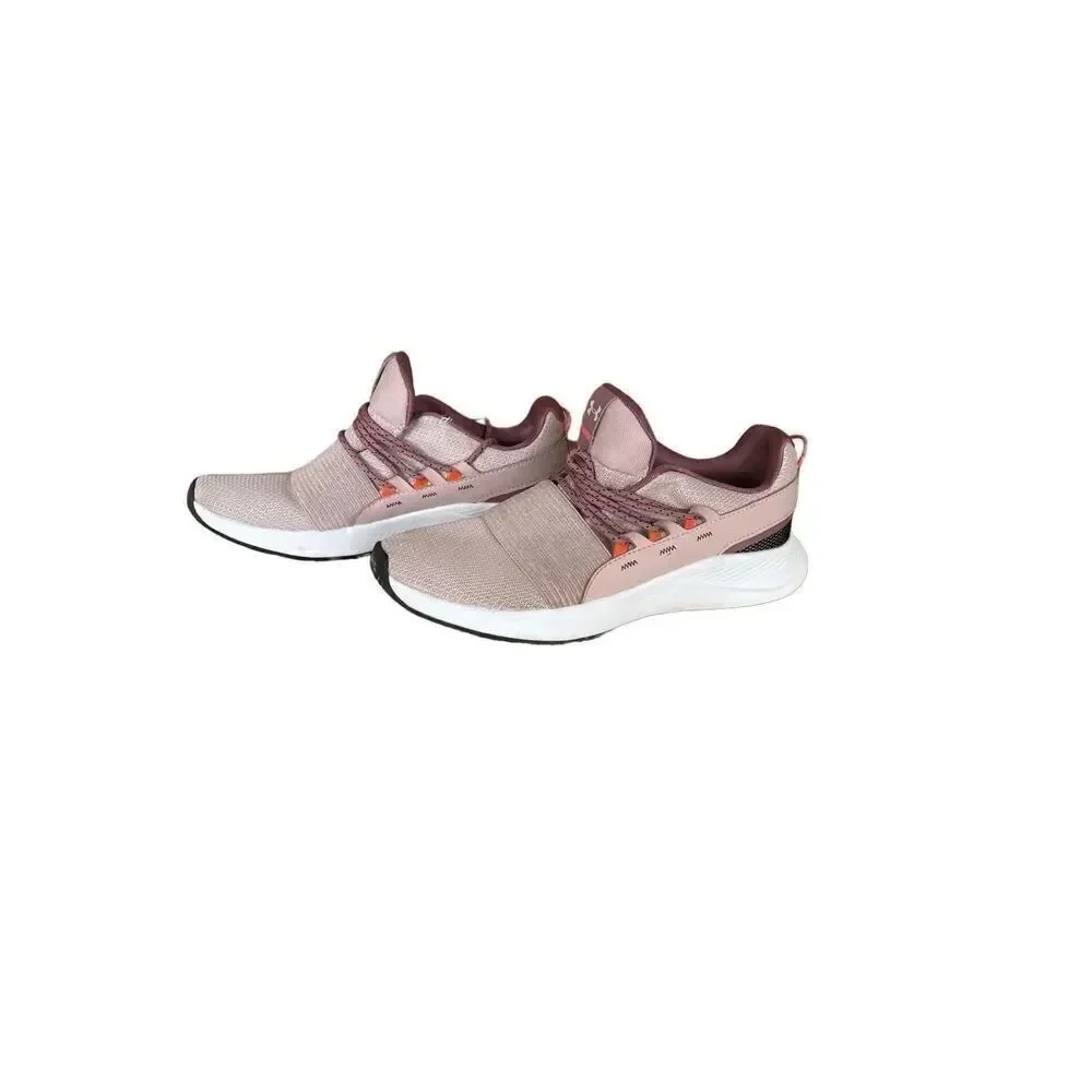 Under Armour Womens Pink Lace Up Charged Breathe Sneakers Running Shoes Size 8.5